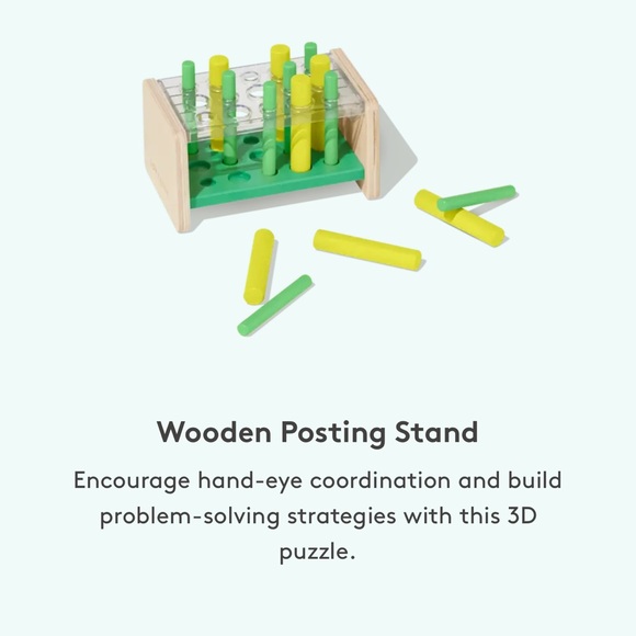 • Lovevery • Kids The Companion Play Kit Months 22, 23, 24 Wooden Posting Stand - Picture 2 of 6